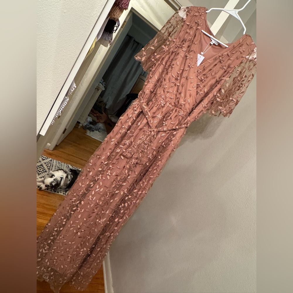 Baltic Born Marseille Embossed Maxi Dress / Nude Rose (Color)